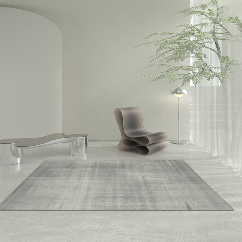 Dark Gray Modern Rug Polyester Graphic Rug Stain Resistant Rug for Home Decor