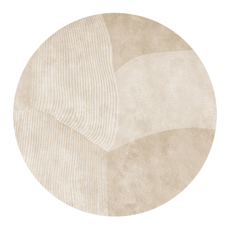 Apricot Line Rug Polyester Casual Rug Non-Slip Backing Rug for Drawing Room