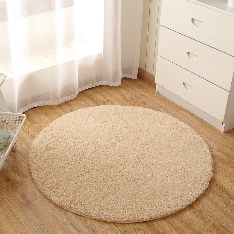 Apricot Line Rug Polyester Casual Rug Non-Slip Backing Rug for Drawing Room
