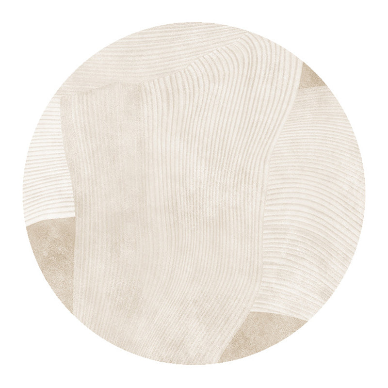 Apricot Line Rug Polyester Casual Rug Non-Slip Backing Rug for Drawing Room