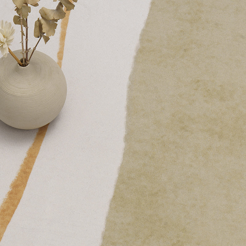 White Modern Rug Polyester Color Block Rug Non-Slip Backing Rug for Sitting Room