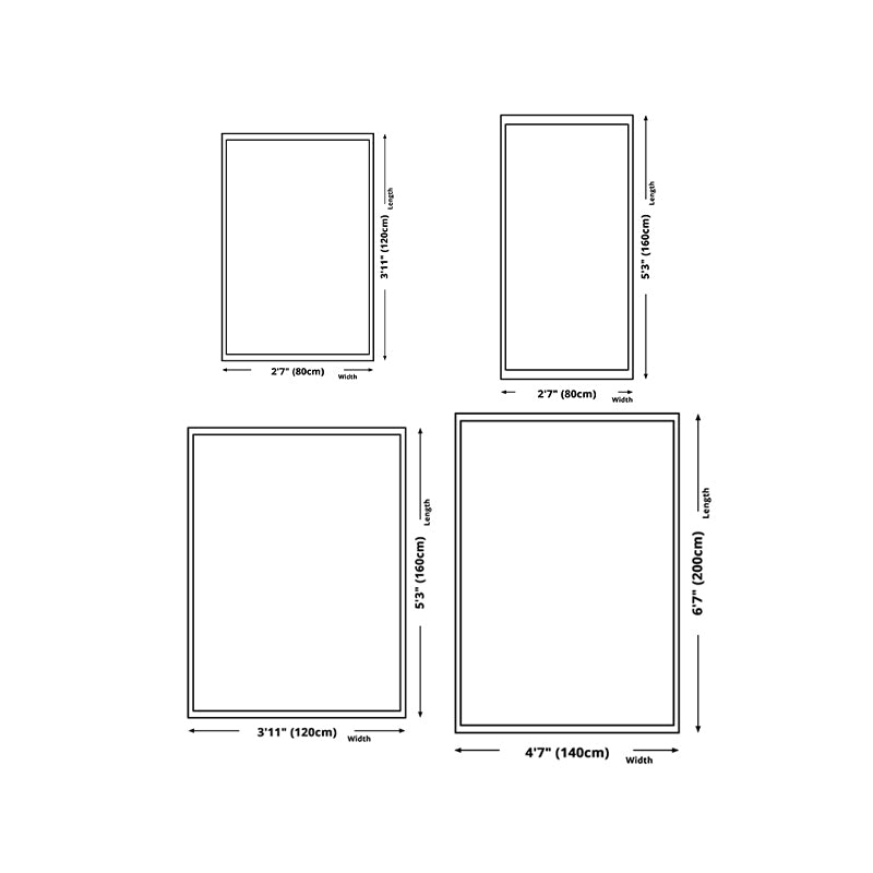 White Modern Rug Polyester Color Block Rug Non-Slip Backing Rug for Sitting Room