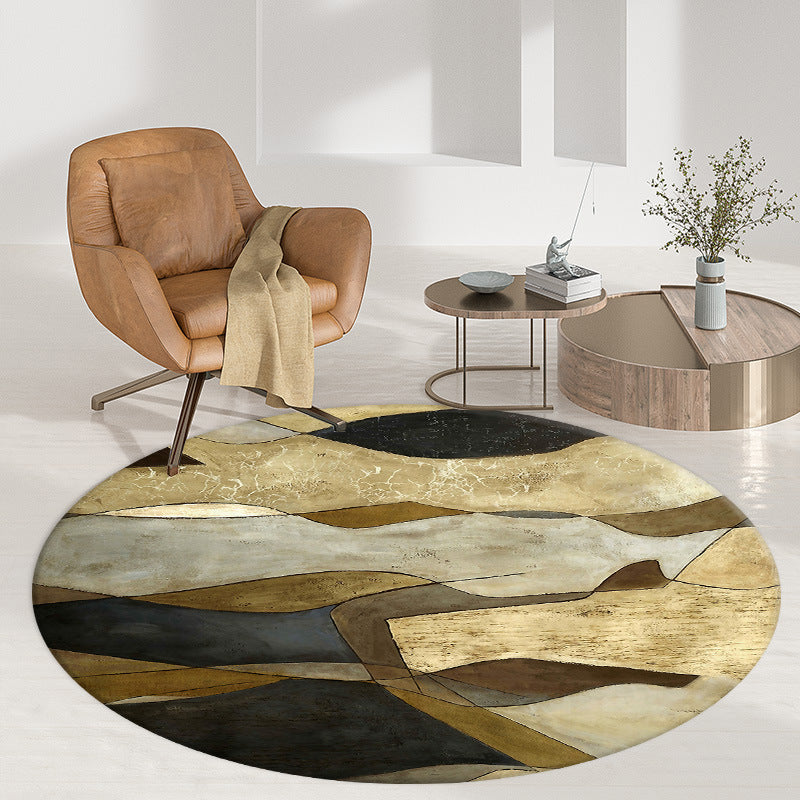 Grey Modern Rug Abstract Print Rug Washable Rug for Sitting Room