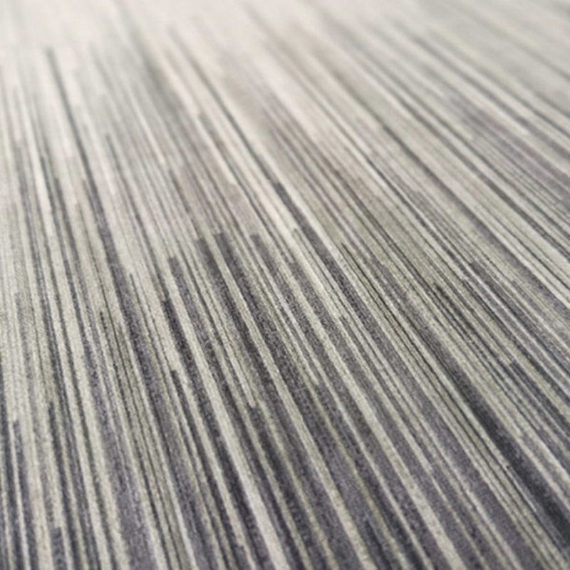 Dark Gray Modern Rug Polyester Pinstripe Rug Stain Resistant Rug for Living Room