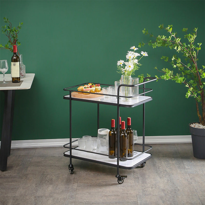 31.50" High Rolling Contemporary Prep Table Wooden Prep Table