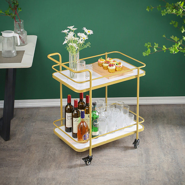 31.50" High Rolling Contemporary Prep Table Wooden Prep Table