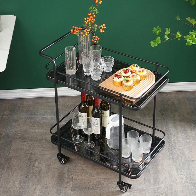 31.50" High Rolling Contemporary Prep Table Wooden Prep Table