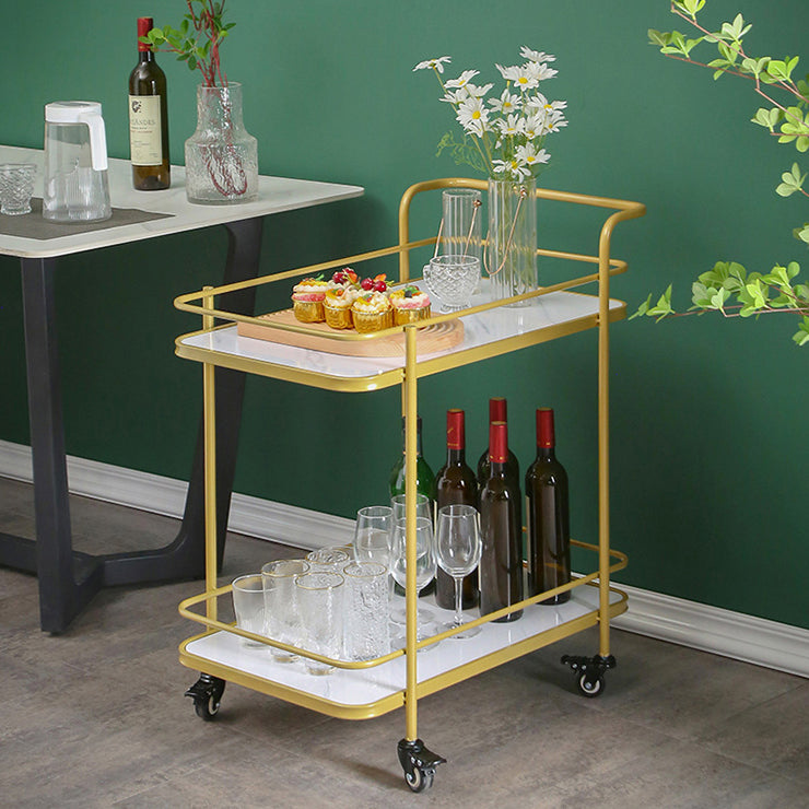 31.50" High Rolling Contemporary Prep Table Wooden Prep Table