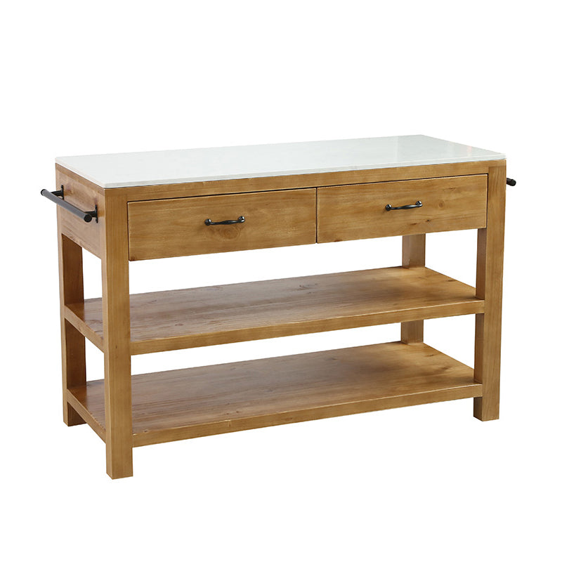 Modern Stationary Kitchen Island table Wood Kitchen Island table with Towel Rack