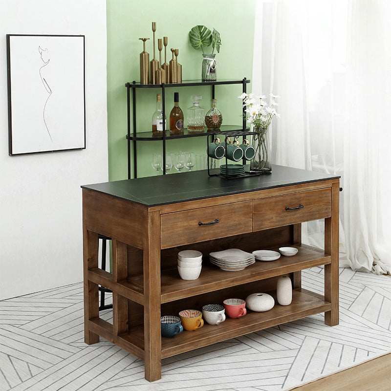 Modern Stationary Kitchen Island table Wood Kitchen Island table
