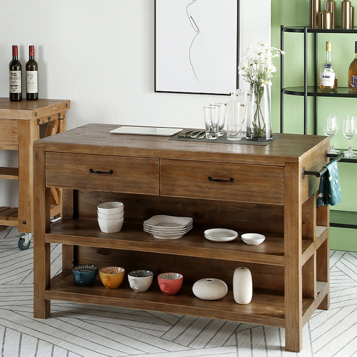 Modern Stationary Kitchen Island table Wood Kitchen Island table