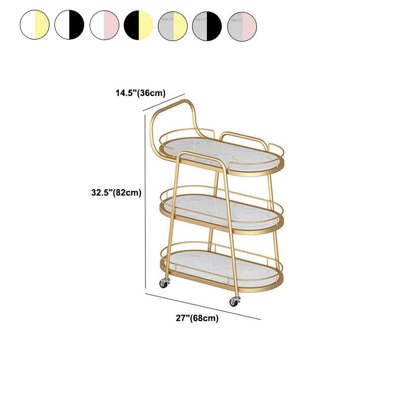 32.28" High Rolling Contemporary Stone Prep Table Wooden Prep Table