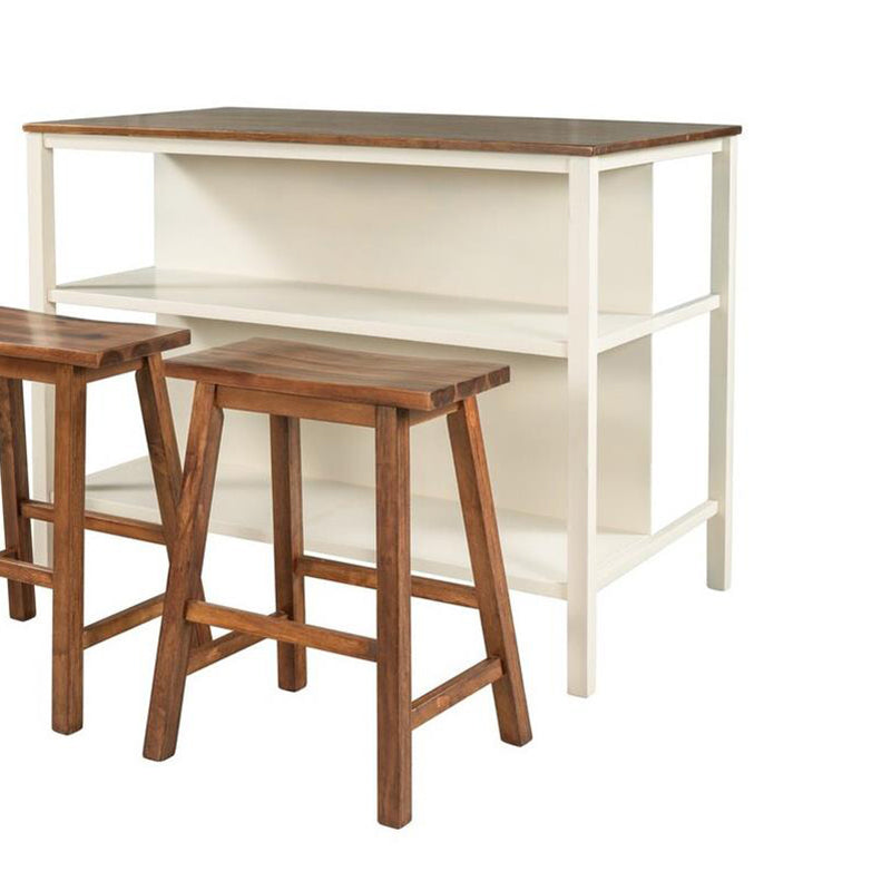 Modern Stationary Kitchen Island table Wood Rectangular Kitchen Island table