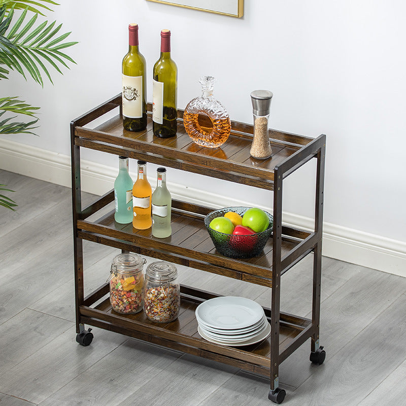 29.53" High Rolling Contemporary Prep Table Wooden Prep Table