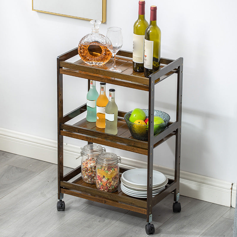 29.53" High Rolling Contemporary Prep Table Wooden Prep Table