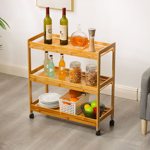 29.53" High Rolling Contemporary Prep Table Wooden Prep Table