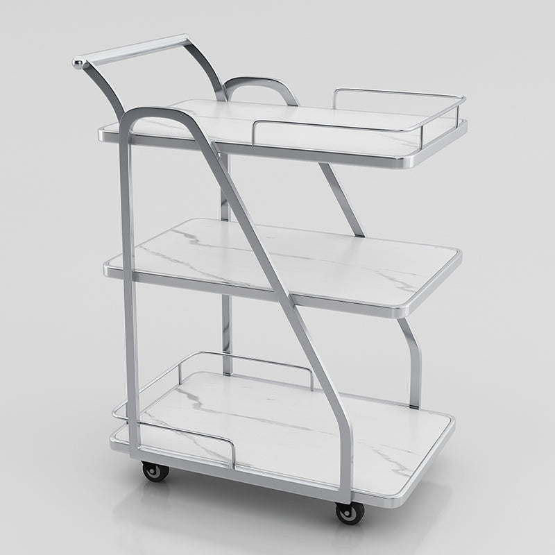 33.07" High Rolling Contemporary Prep Table Stone Prep Table