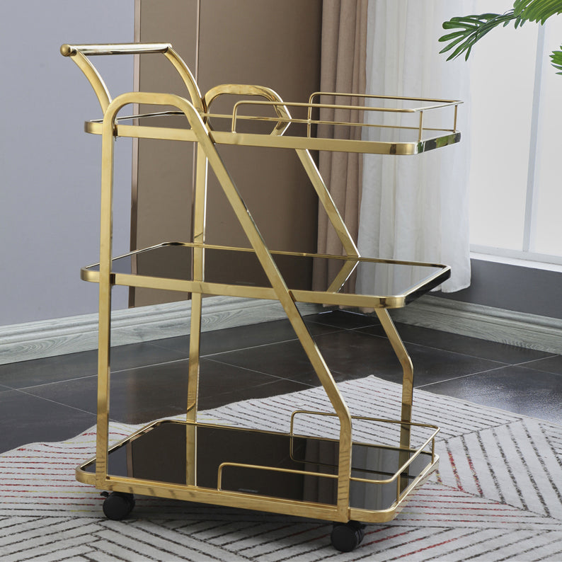 33.07" High Rolling Contemporary Prep Table Stone Prep Table