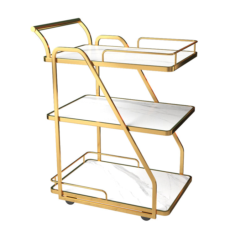 33.07" High Rolling Contemporary Prep Table Stone Prep Table