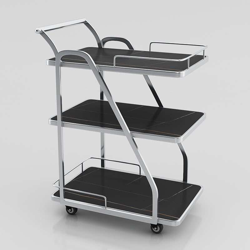 33.07" High Rolling Contemporary Prep Table Stone Prep Table