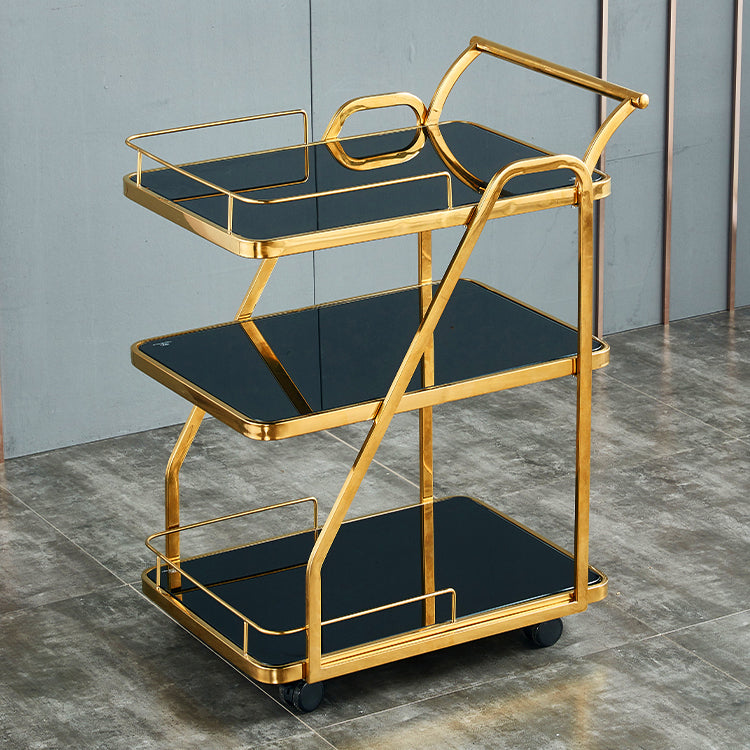 33.07" High Rolling Contemporary Prep Table Stone Prep Table