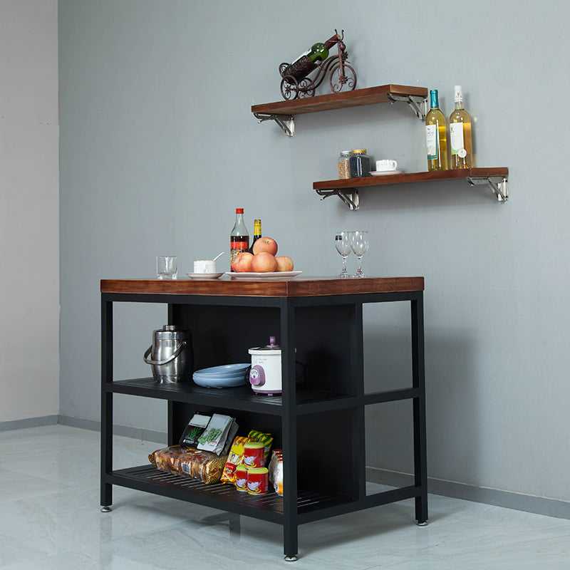 Modern Stationary Prep Table Wood Rectangular Prep Table for Home Use