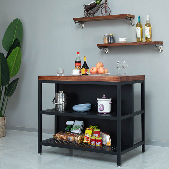 Modern Stationary Prep Table Wood Rectangular Prep Table for Home Use