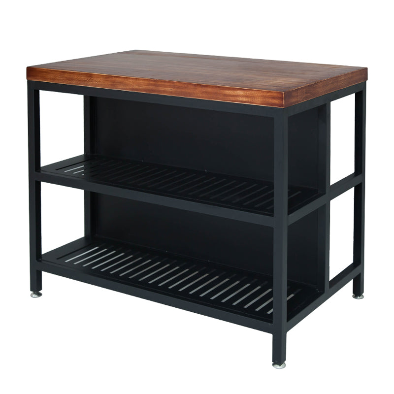 Modern Stationary Prep Table Wood Rectangular Prep Table for Home Use