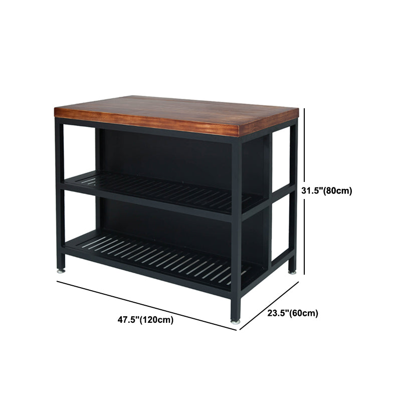 Modern Stationary Prep Table Wood Rectangular Prep Table for Home Use