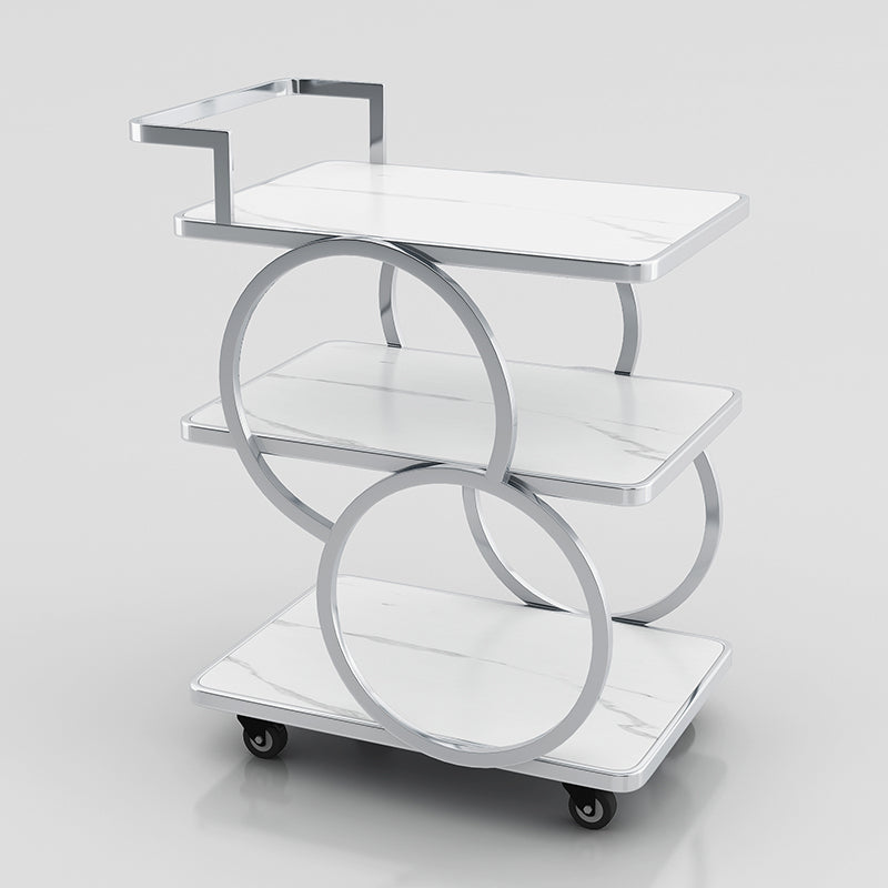 31.50" High Rolling Contemporary Prep Table Stone Prep Table for Kitchen