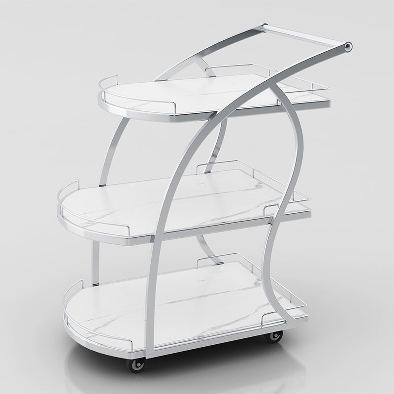 33.07" High Rolling Contemporary Prep Table Stone Prep Table for Kitchen