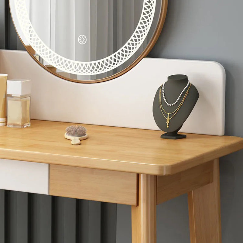 51.1" Height Wood Makeup Vanity Set with Drawers and Mirror for Bedroom