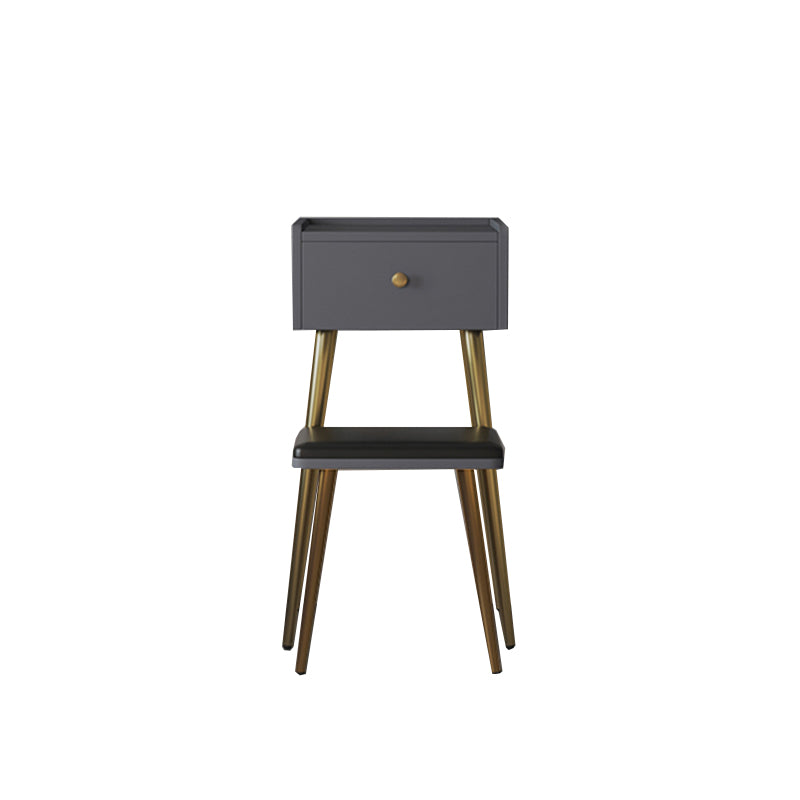 Rectangular Top Vanity Makeup Table - 30.7" Tall Vanity White/Grey Makeup Table