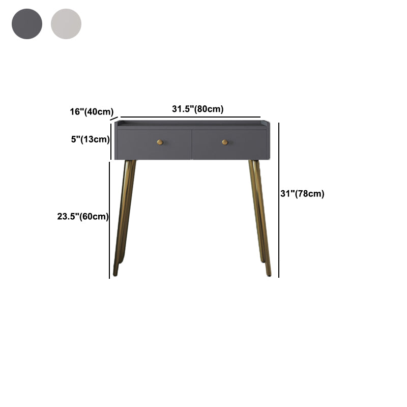 Rectangular Top Vanity Makeup Table - 30.7" Tall Vanity White/Grey Makeup Table