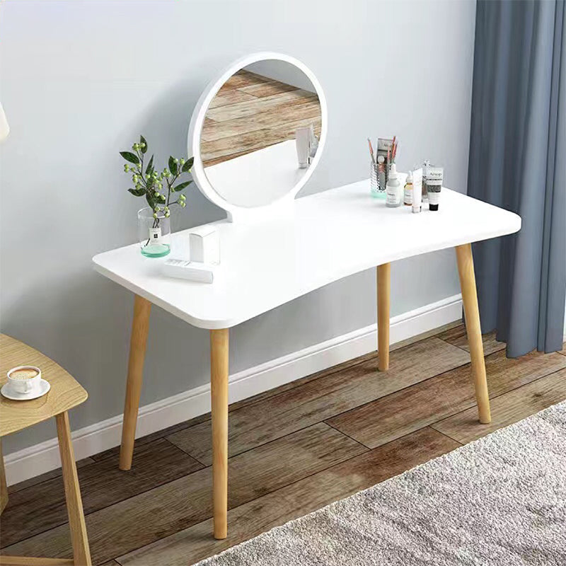 28.7" Height Wooden Makeup Vanity Desk Vanity in White /blue / Natural