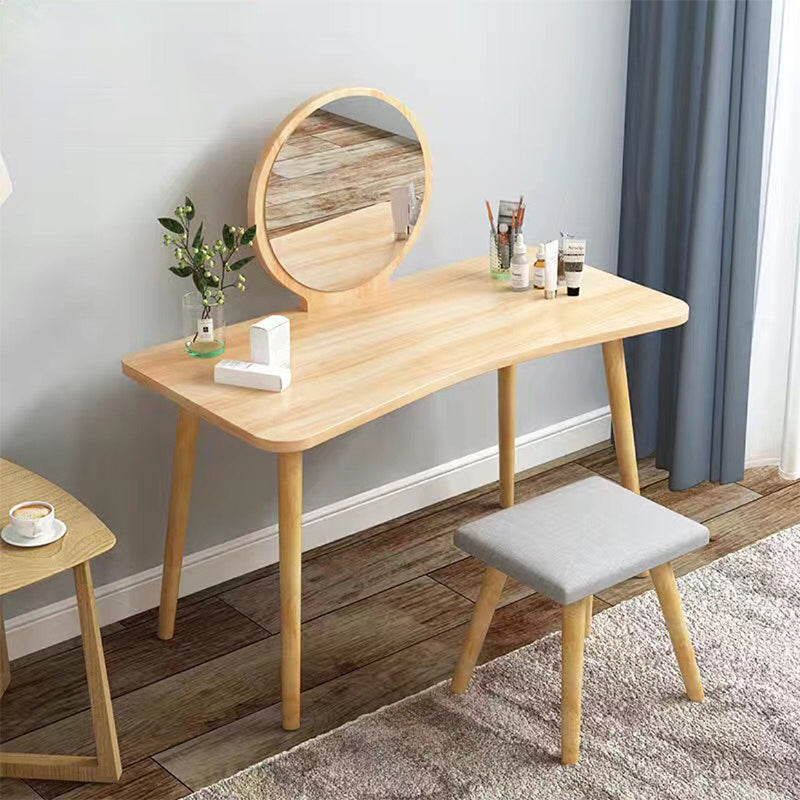 28.7" Height Wooden Makeup Vanity Desk Vanity in White /blue / Natural