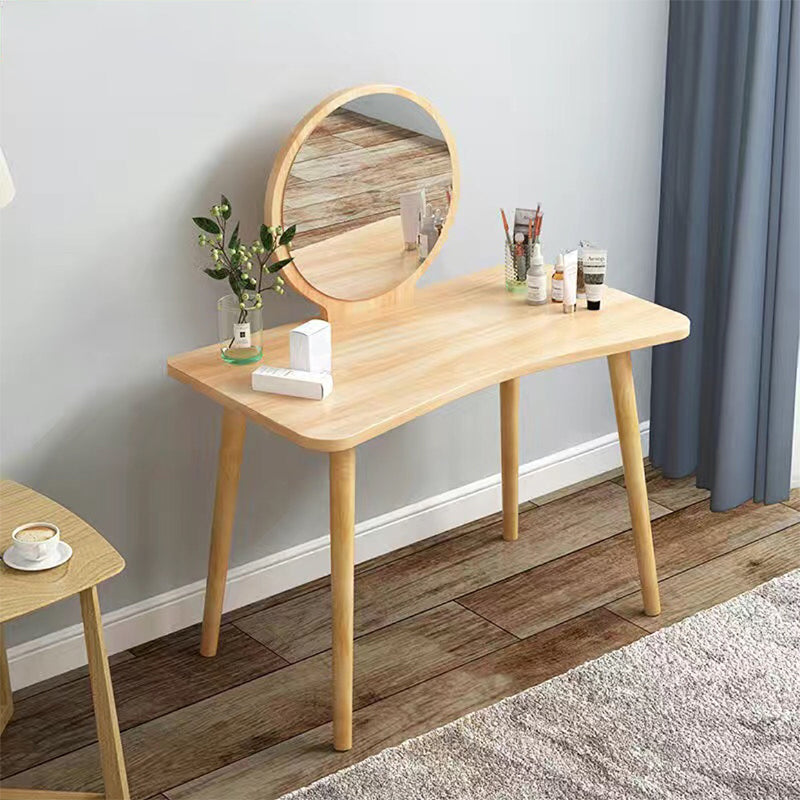 28.7" Height Wooden Makeup Vanity Desk Vanity in White /blue / Natural