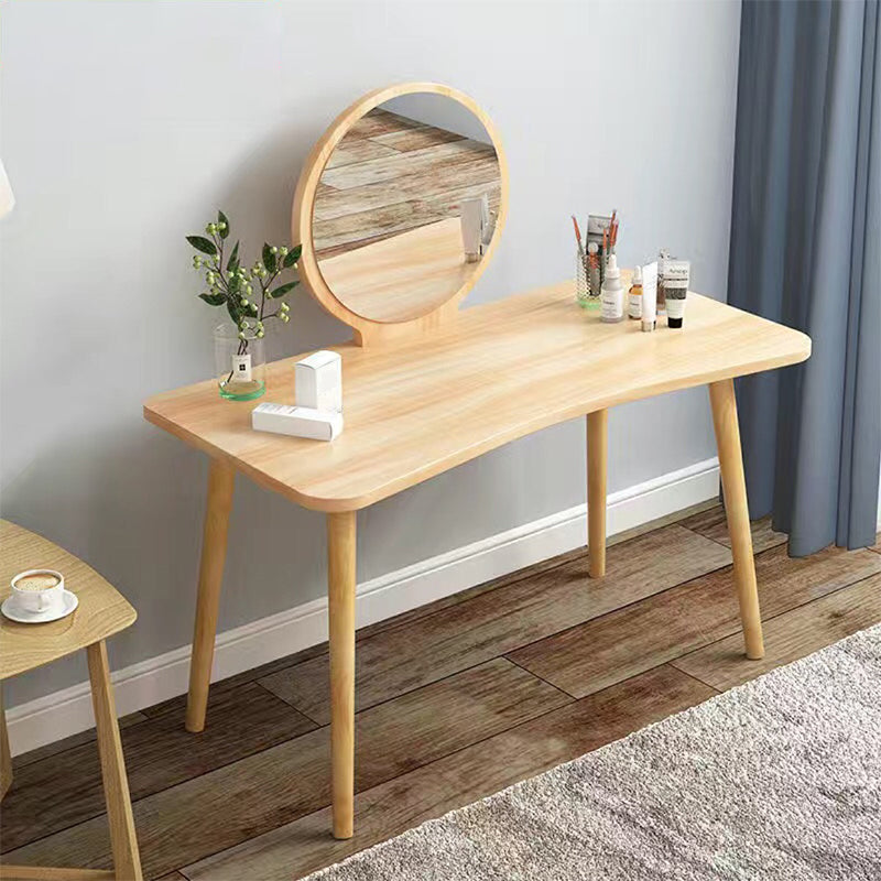 28.7" Height Wooden Makeup Vanity Desk Vanity in White /blue / Natural