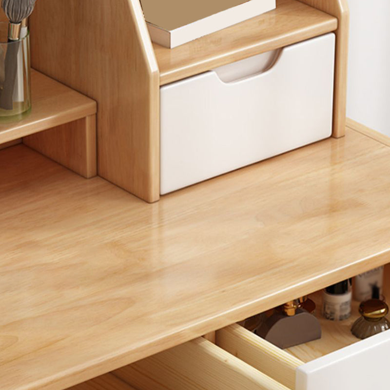 Wood-based Panel Walnut/log with 2 Drawers and Dressing Table with Storage Racks