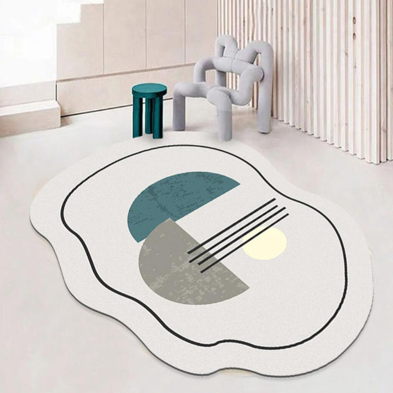 Yellow Simple Carpet Polyester Color Lump Carpet Washable Carpet for Living Room