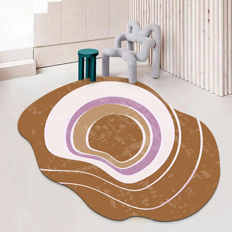 Yellow Simple Carpet Polyester Color Lump Carpet Washable Carpet for Living Room