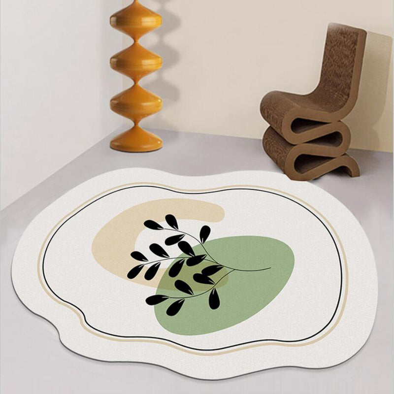 Yellow Simple Carpet Polyester Color Lump Carpet Washable Carpet for Living Room