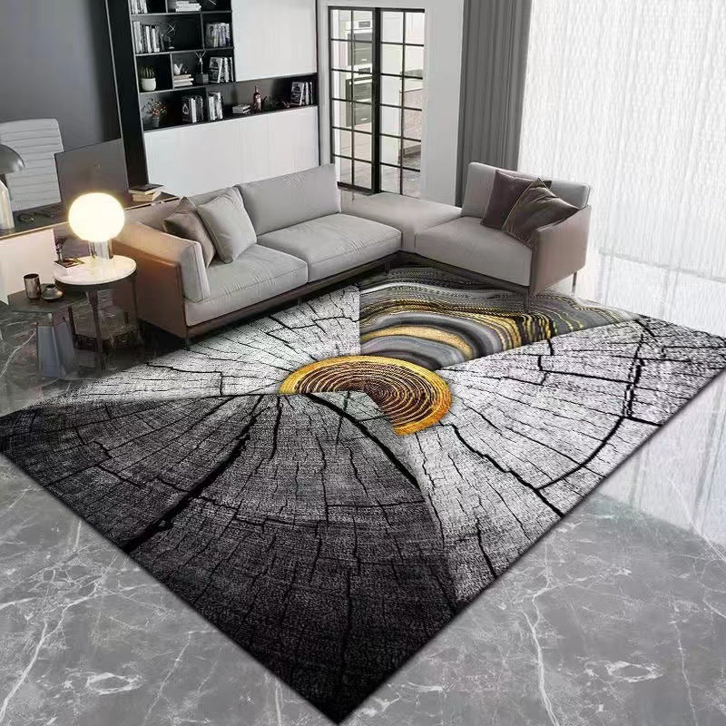Gold Modern Carpet Polyester Graphic Carpet Stain Resistant Carpet for Living Room
