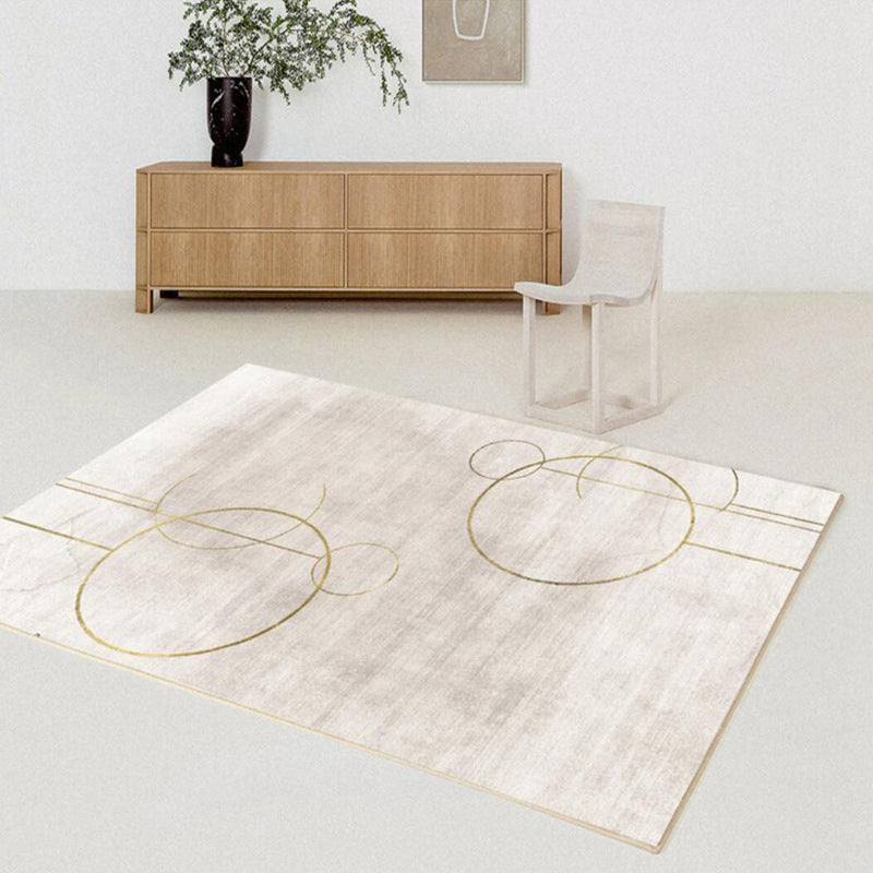 Dark Gray Striped Carpet Polyester Modern Carpet Washable Carpet for Home Decor
