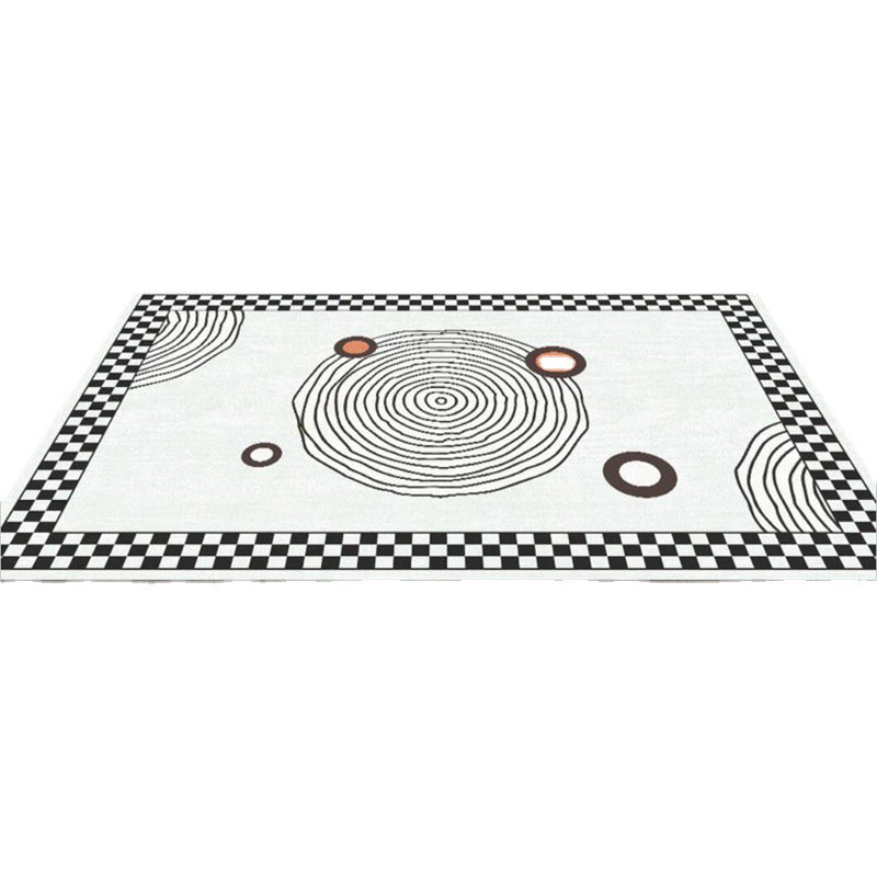 Dark Gray Striped Carpet Polyester Modern Carpet Washable Carpet for Home Decor