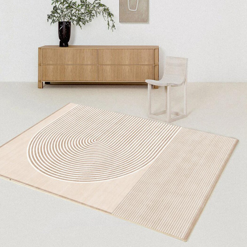 Dark Gray Striped Carpet Polyester Modern Carpet Washable Carpet for Home Decor