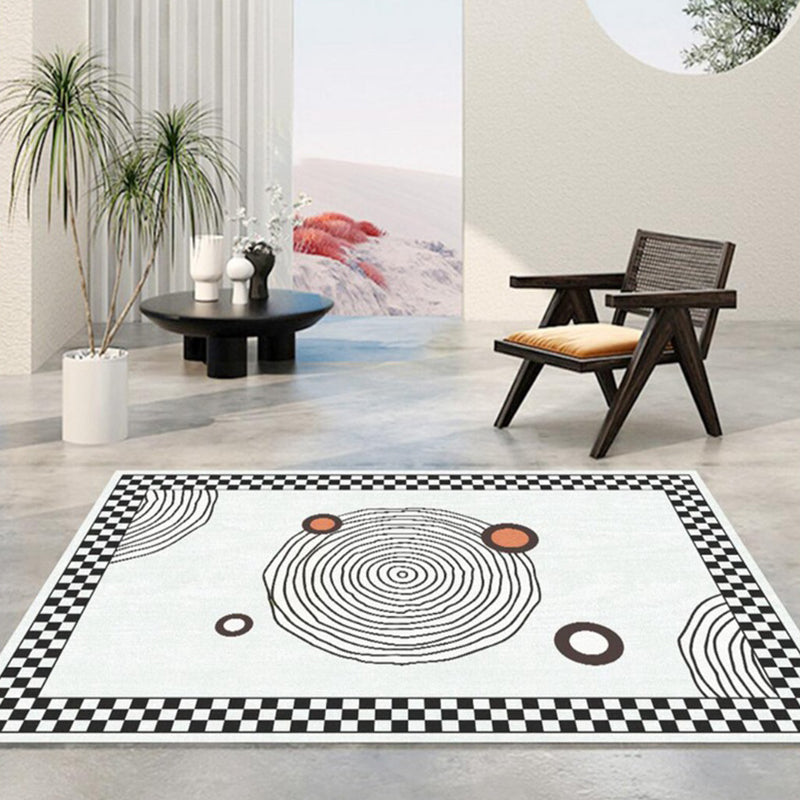 Dark Gray Striped Carpet Polyester Modern Carpet Washable Carpet for Home Decor