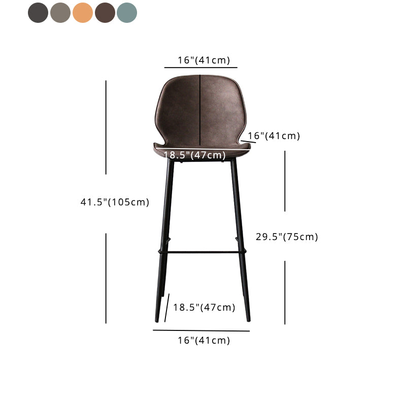 Modern Style Metal Bar-stool Leather Counter Bar Stool for Kitchen Bar