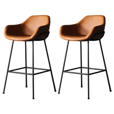 Industrial Style Metal Bar-stool Leather Counter Bar Stool for Kitchen Bar