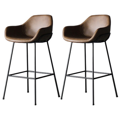 Industrial Style Metal Bar-stool Leather Counter Bar Stool for Kitchen Bar